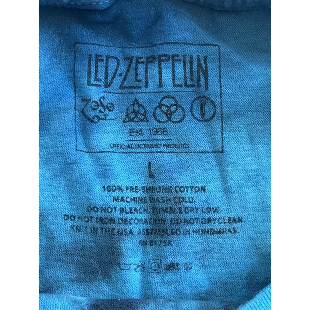 Led Zeppelin Tie Dye T-Shirt US Tour 1975 Graphic Band Tee Rainbow Dye Size L - Picture 6 of 7